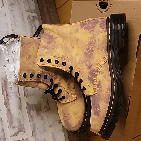 Dr. Martens Pascal Grunge Tie-Dye Combat Boots Size 8 - Picture 15 of 16